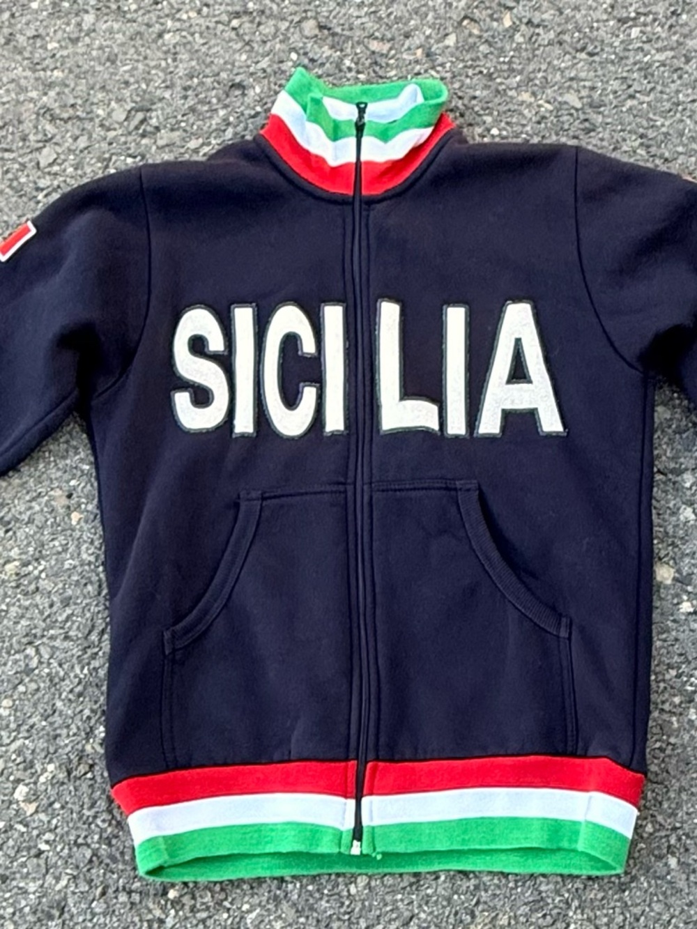 Vintage Y2K Sicilia Dark Blue Zip-up Jacket- Size Small